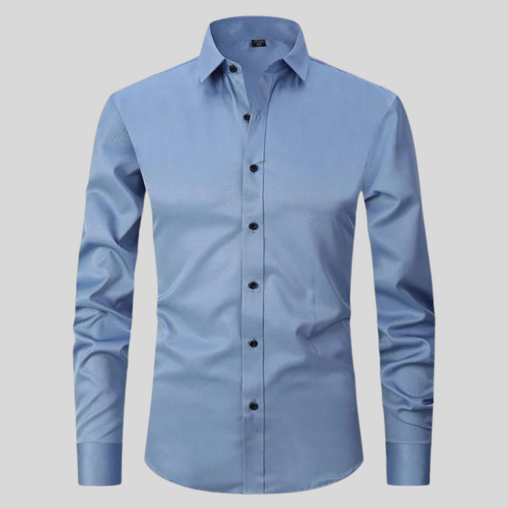 Men's Silk Stretch Slim Fit Formal Business Dress Shirt