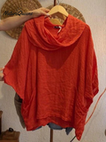 Women's Linen Knit Oversized Poncho Jumper Sweater