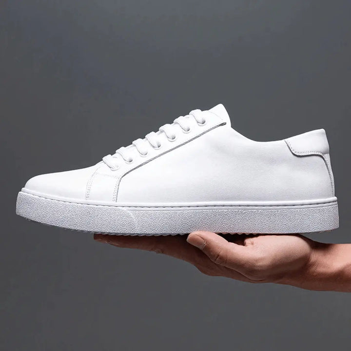 Leather Sneakers Low Top Casual Shoes Men's Leather Trainers