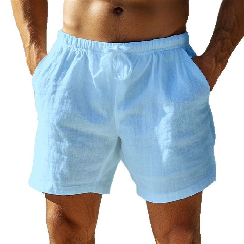 Men's Cotton Linen Drawstring Summer Shorts