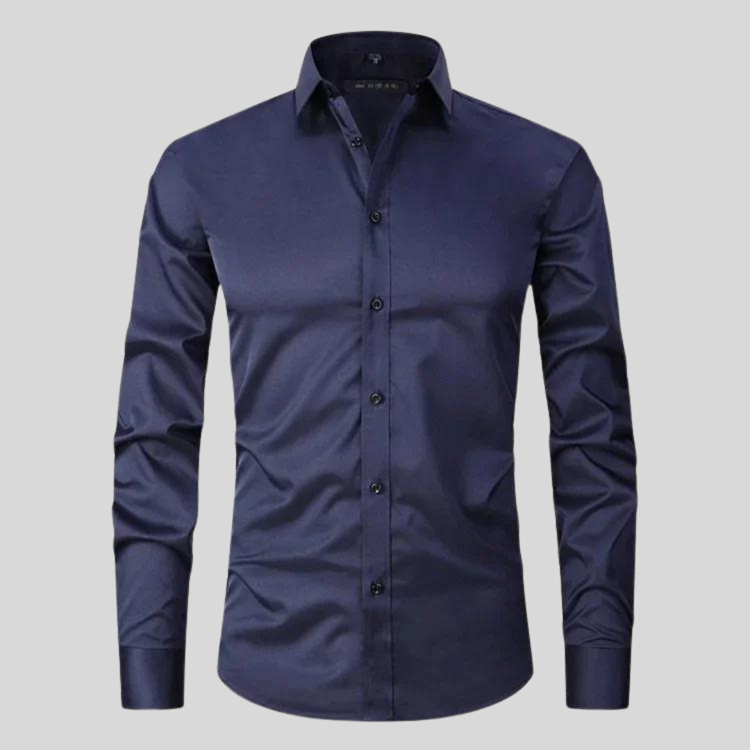 Men's Silk Stretch Slim Fit Formal Business Dress Shirt