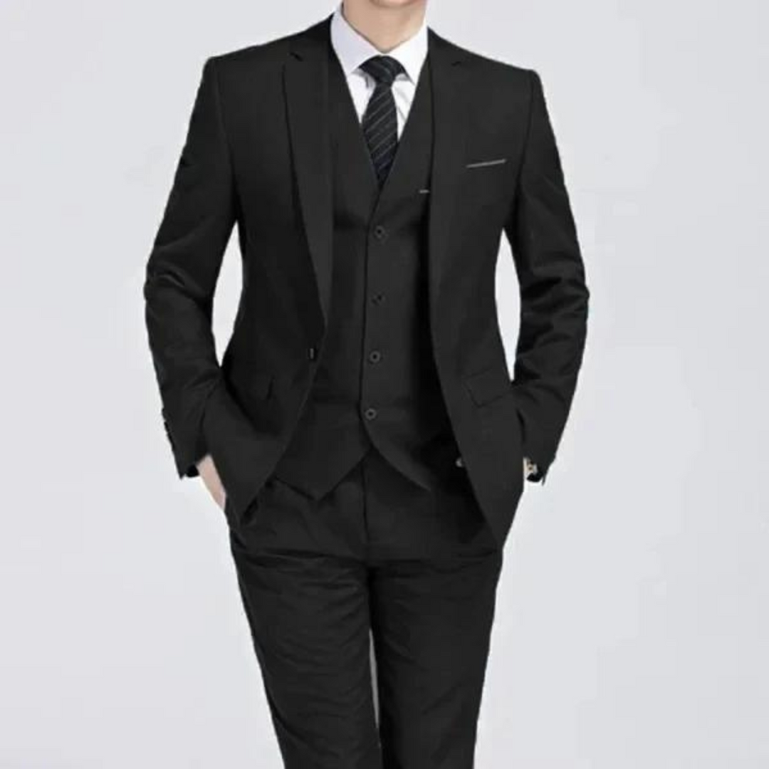 Men's Wool Mix 3 Piece Slim Fit Wedding Business Suit