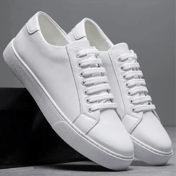 Leather Sneakers Low Top Casual Shoes Men's Leather Trainers