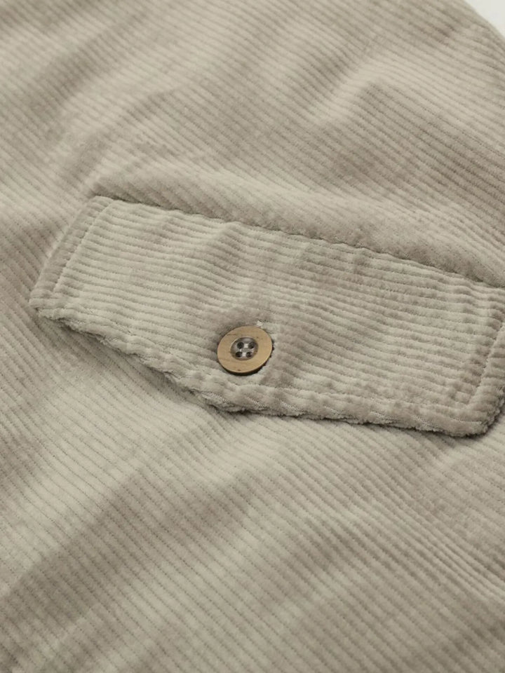 Men's Fleece Corduroy Harrington Bomber Jacket
