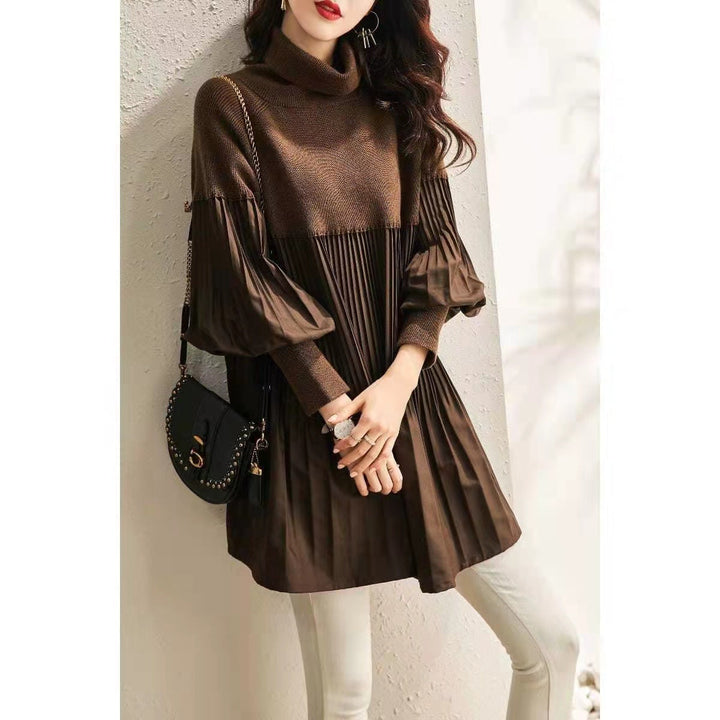 Women's Oversized Turtleneck Knit Tunic Sweater