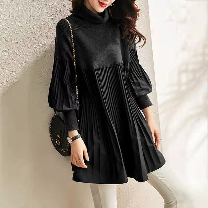 Women's Oversized Turtleneck Knit Tunic Sweater