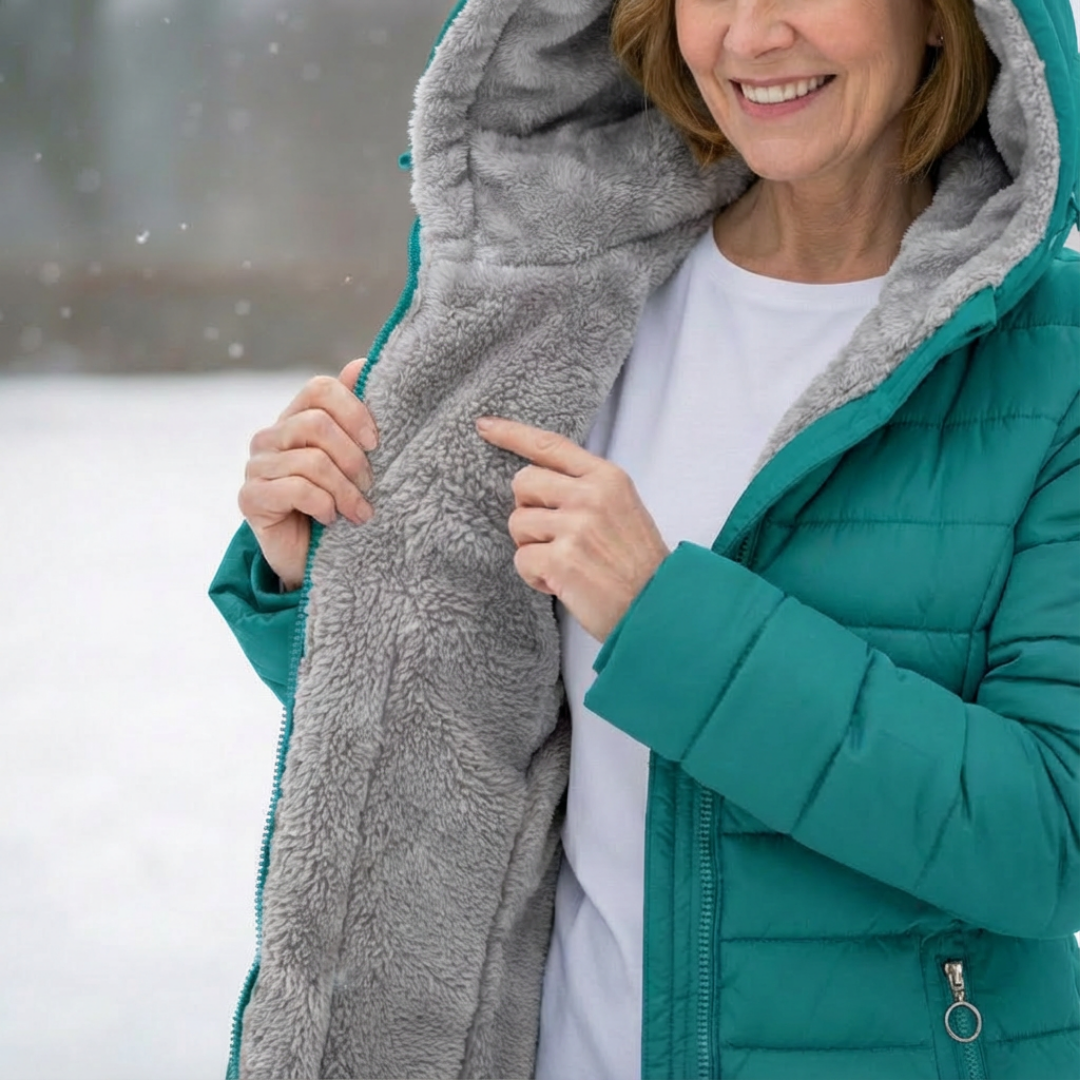 Women’s Hooded Fleece-Lined Padded Puffer Jacket