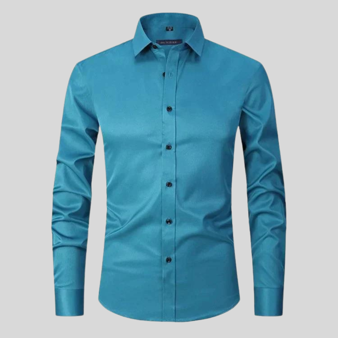 Men's Silk Stretch Slim Fit Formal Business Dress Shirt