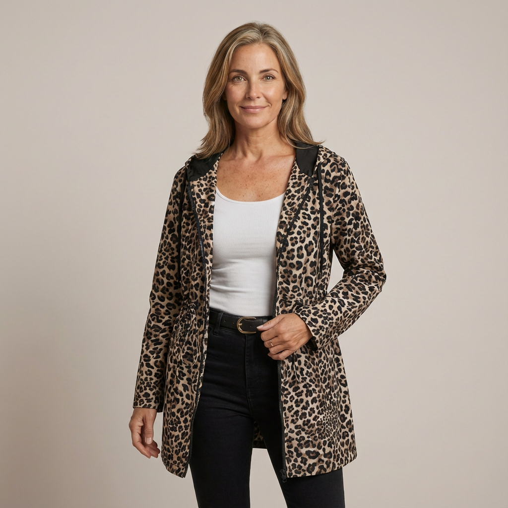 Women's Fleece Reversible Leopard Print Hooded Jacket