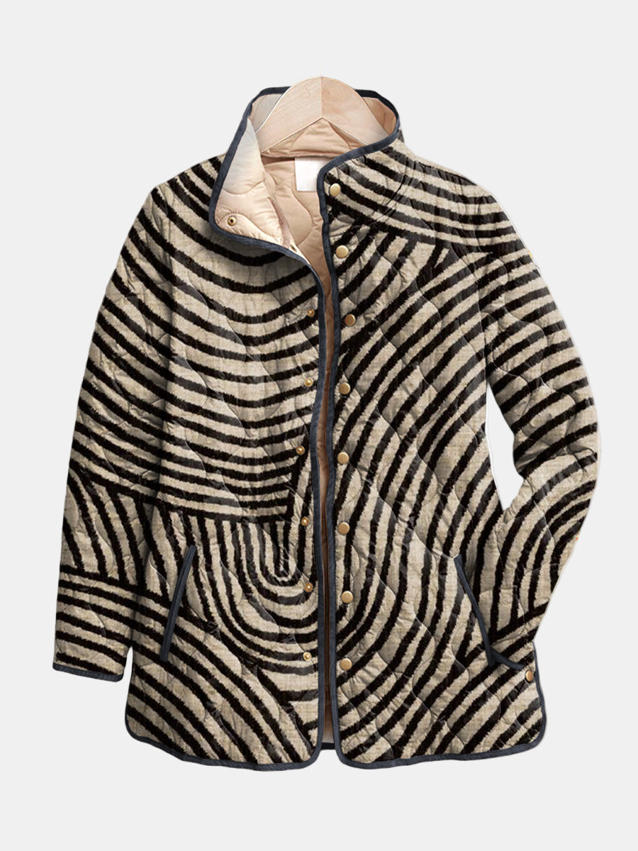 Women’s Retro-Print Quilted Fleece Jacket