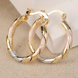 Women’s Vintage-Style Brass Twisted Hoop Earrings