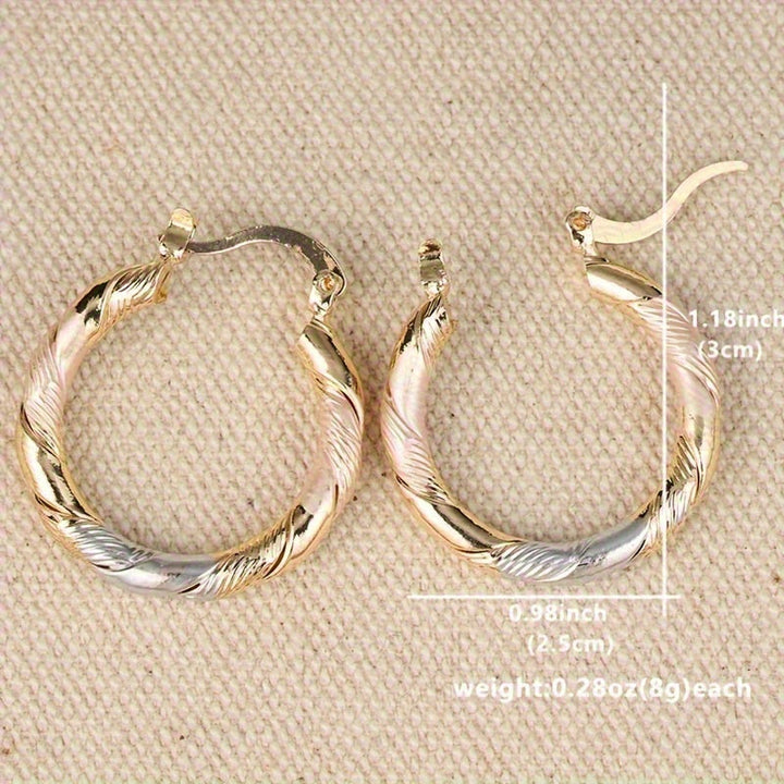 Women’s Vintage-Style Brass Twisted Hoop Earrings