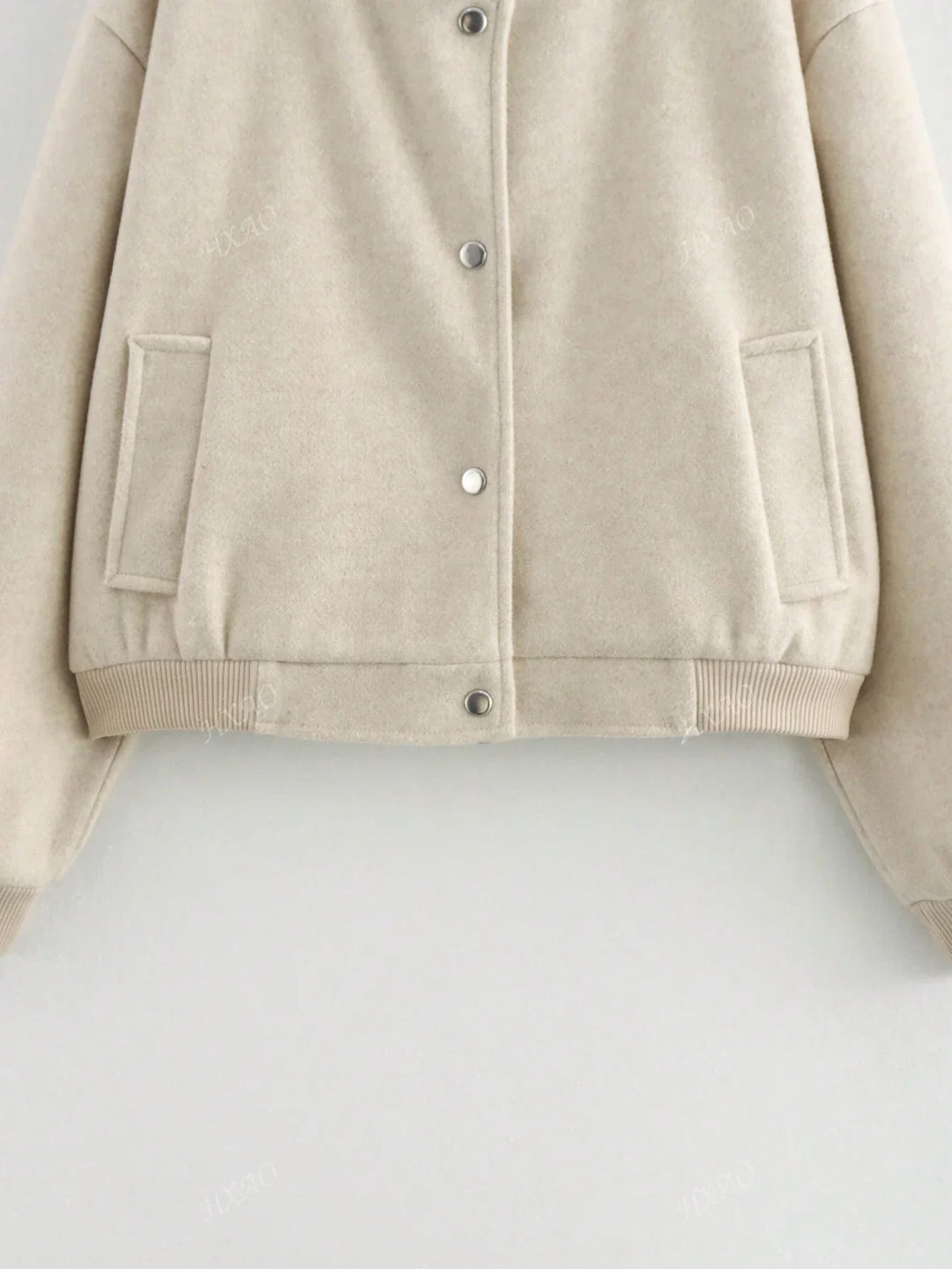 Women's Fleece Bomber Jacket Warm Casual Outerwear Coat