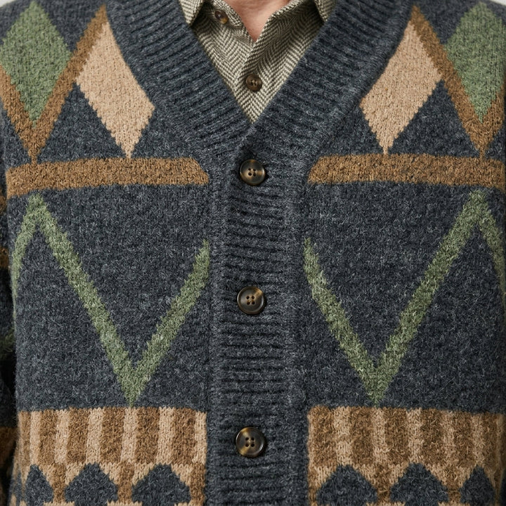 Cardigan en maille géométrique pour homme