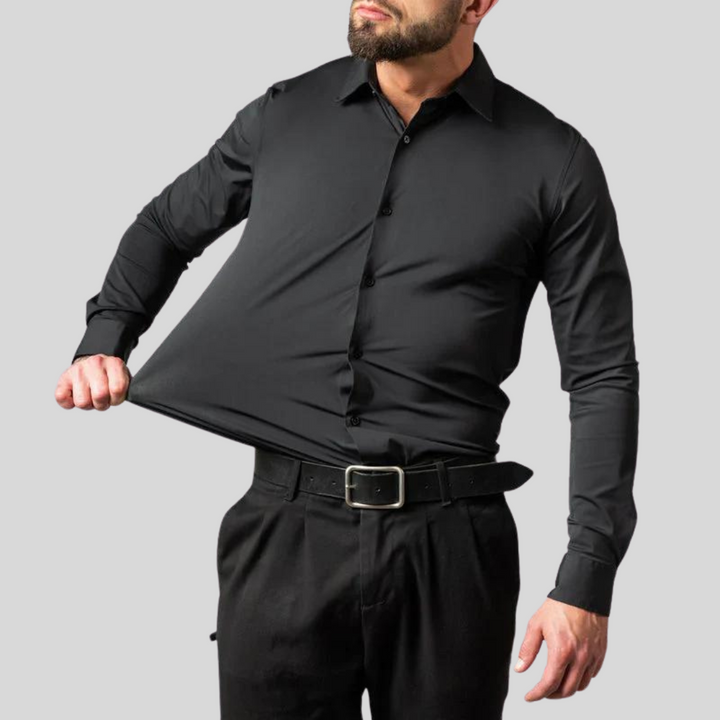 Men's Silk Stretch Slim Fit Formal Business Dress Shirt