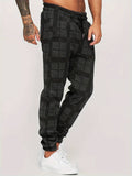 Men's Fleece Joggers Plaid Checkered Sweatpants