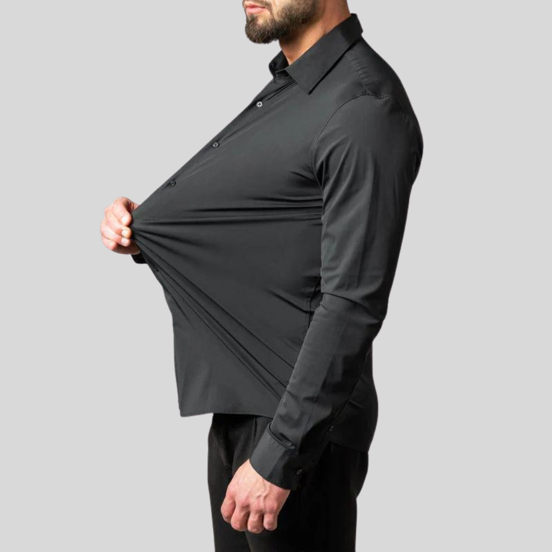 Men's Silk Stretch Slim Fit Formal Business Dress Shirt