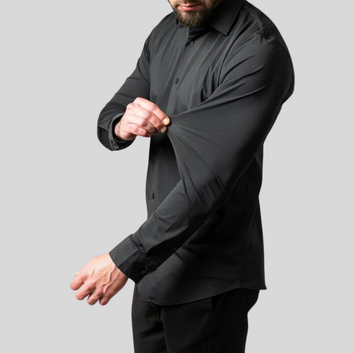 Men's Silk Stretch Slim Fit Formal Business Dress Shirt