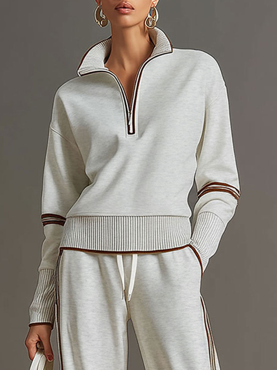 Women's Knit Two-Piece Wide Leg Lounge Set