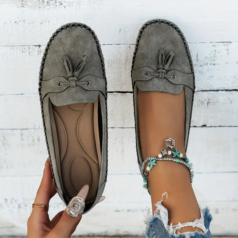 Loafers Womens Suede Slip On Flat Shoes