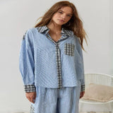 Ensemble de pyjama pour femme en lin, tenue d’intérieur et de nuit deux pièces