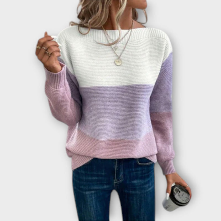 Women's Knit Sweater Long Sleeve Ribbed Pullover Tops