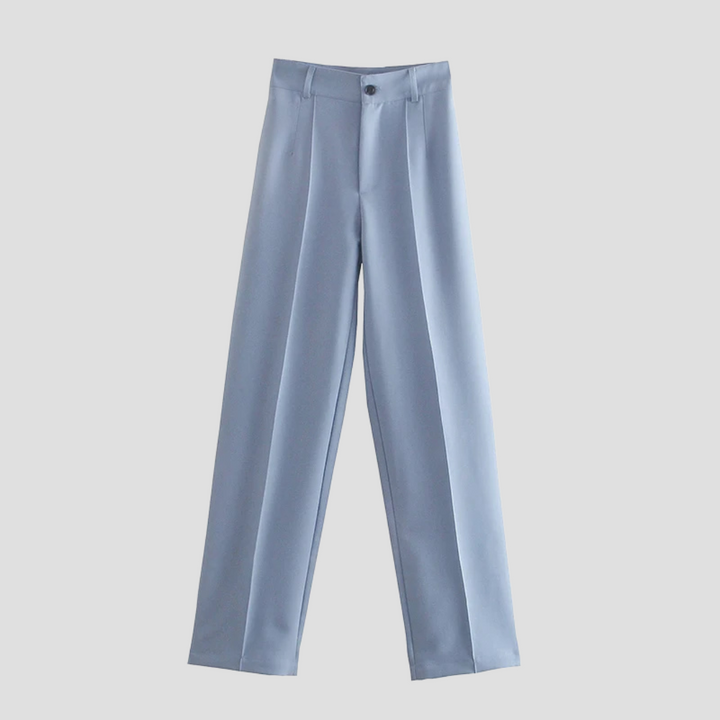 Women's High Waisted Wool Mix Wide Leg Trousers Dress Pants