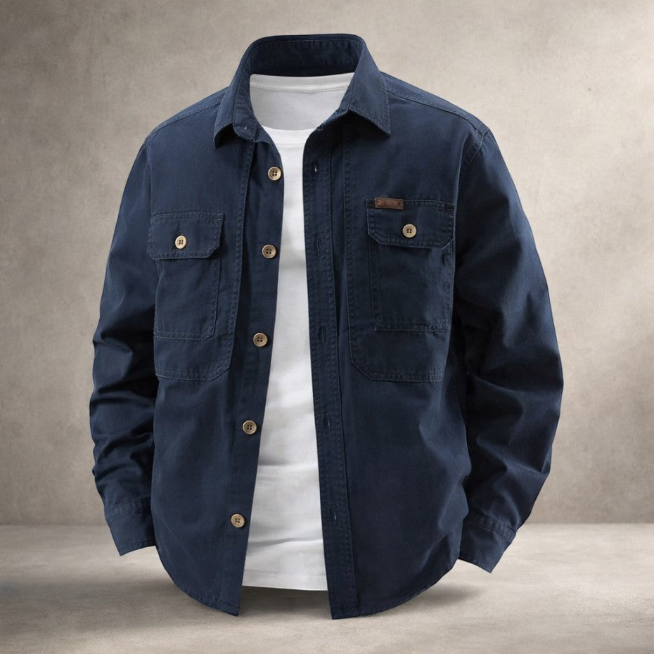 Men's Wool-Mix Button Up Overshirt Jacket