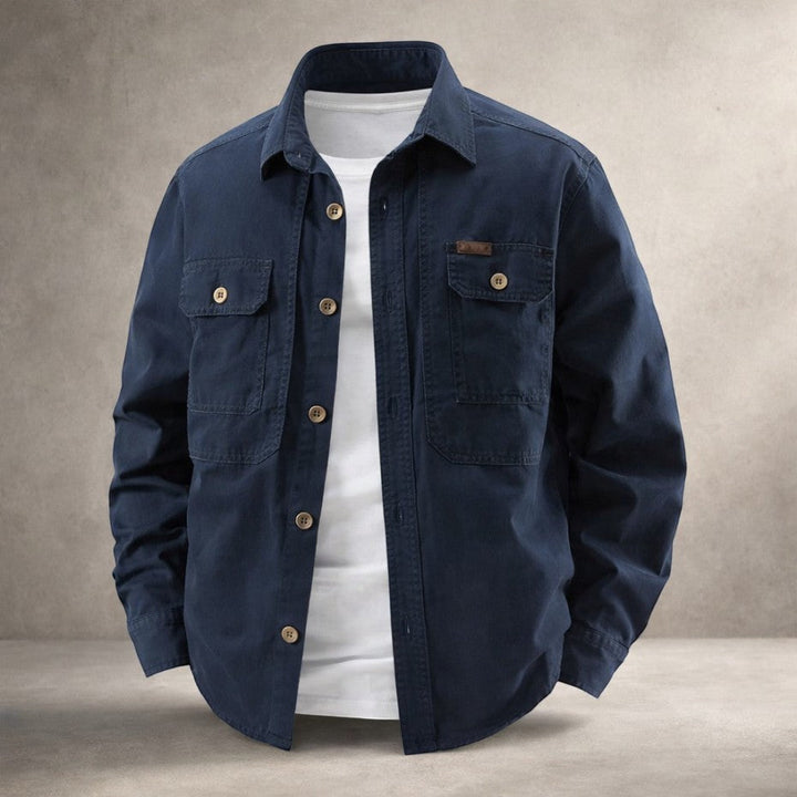 Men's Wool-Mix Button Up Overshirt Jacket