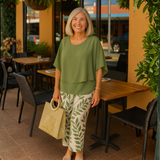 Women's Linen Two Piece Trouser Set Relaxed Fit Elegant Ladies Co-ord