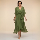 Women's Chiffon Wrap Kimono Kaftan Midi Dress