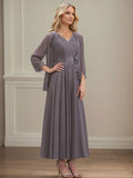 Women's Chiffon Evening Dress with Jacket