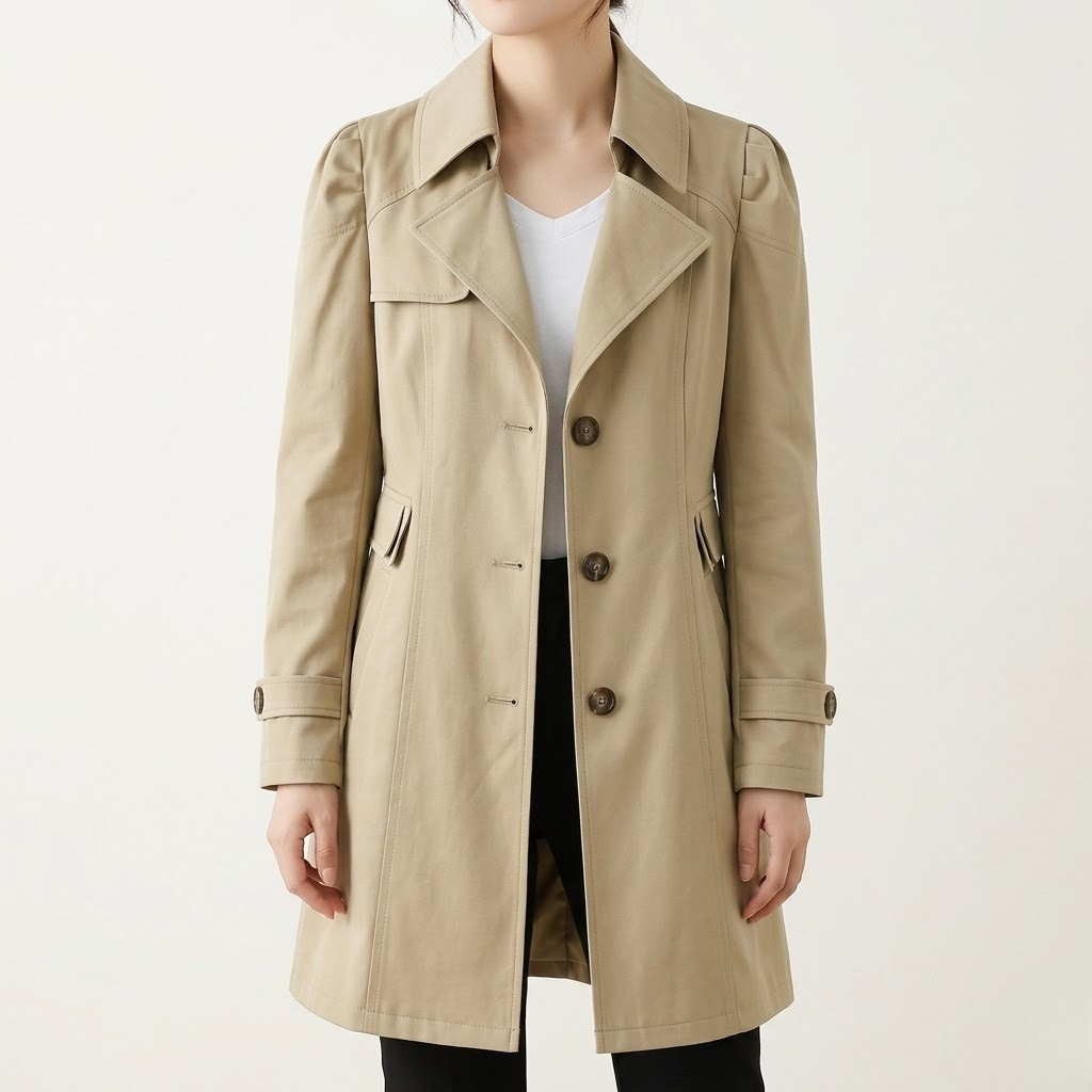 Women's Wool Mix Single Breasted Trench Coat