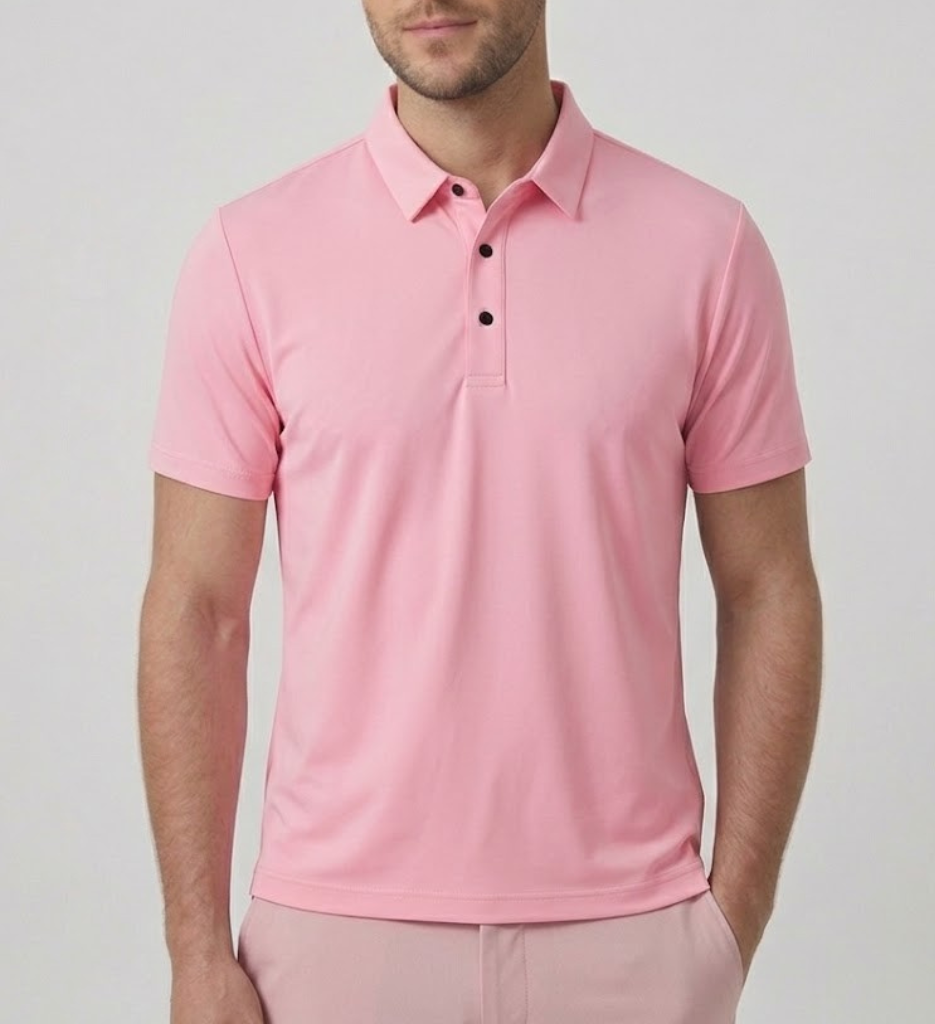Men's Linen Blend Knit Polo Shirt Premium Short Sleeve Top
