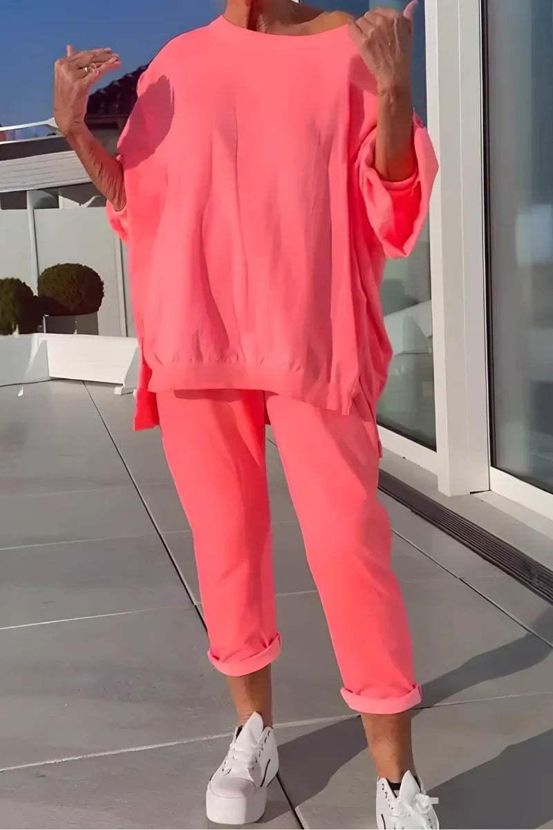 Women's Fleece Oversized Sweatshirt and Joggers 2 Piece Lounge Set
