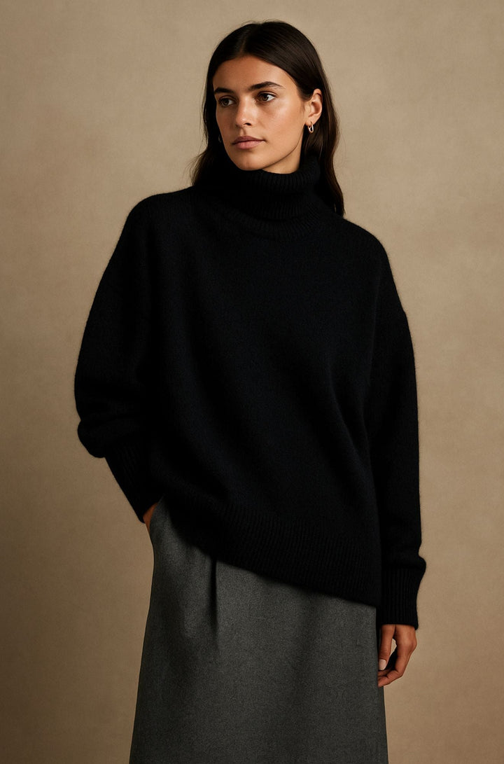 Women's Merino Wool Roll Neck Jumper Knit Pullover Sweater
