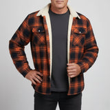 Men's Fleece Lined Plaid Flannel Heavyweight Shirt Jacket