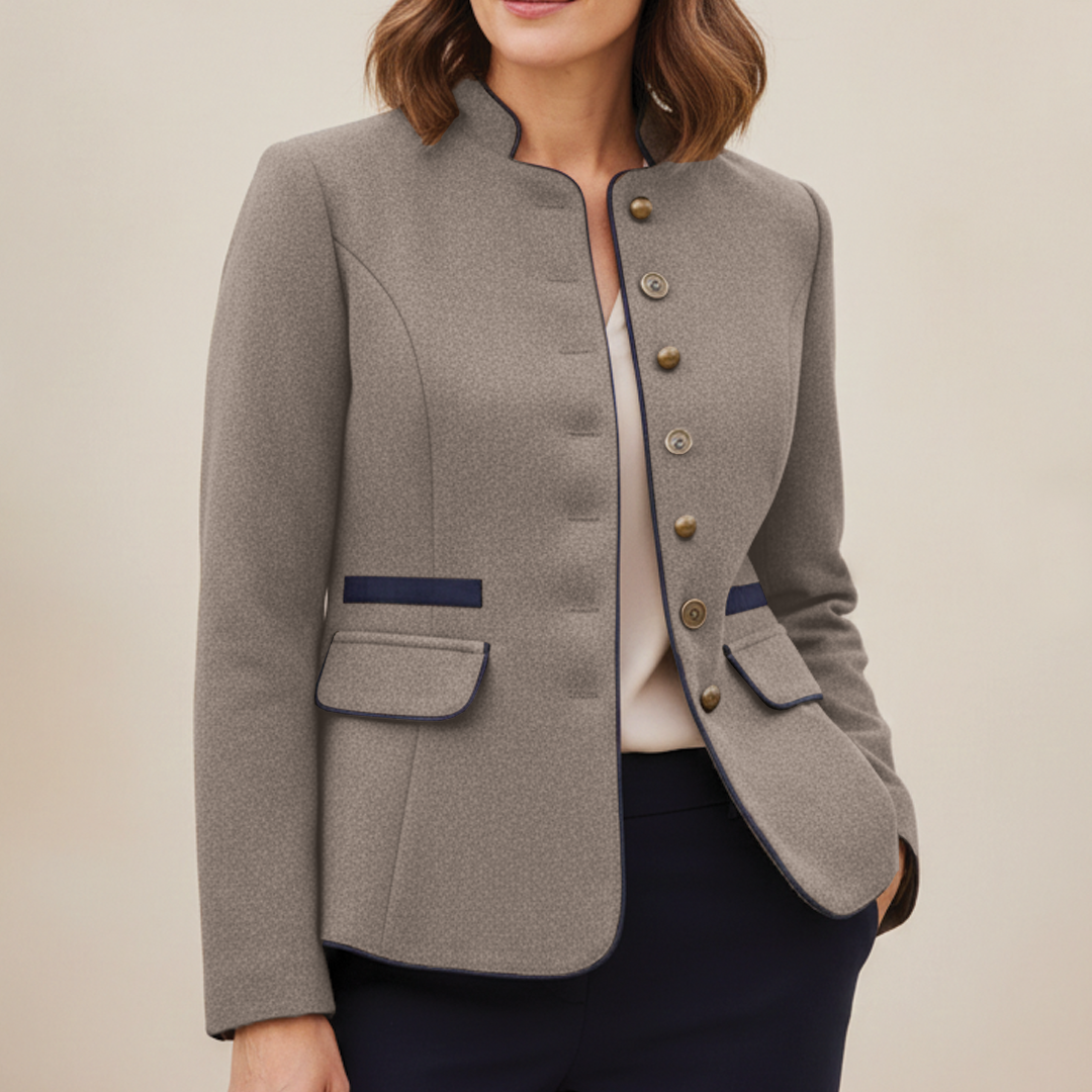 Womens Wool Blazer Fitted Jacket