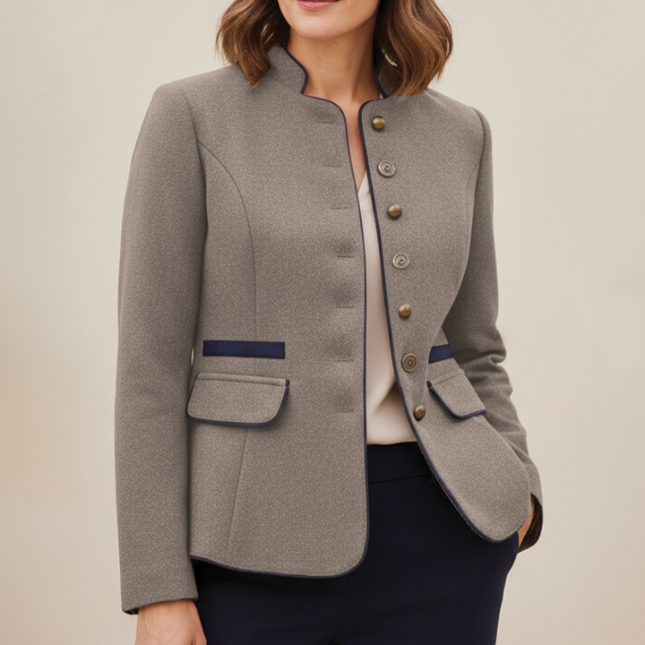 Womens Wool Blazer Fitted Jacket
