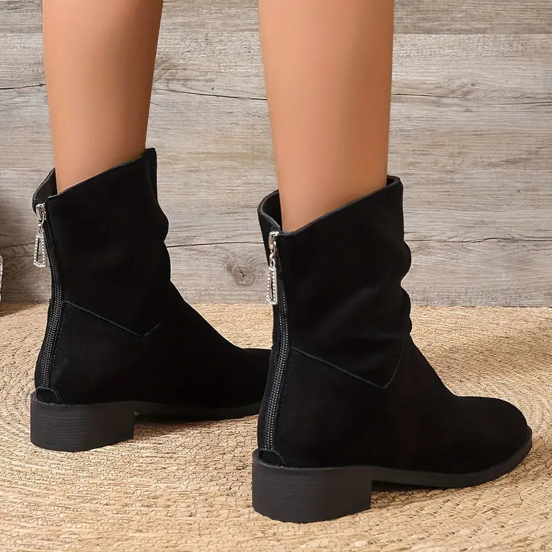 Women's Leather Orthopedic Zip-Up Ankle Boots