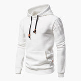Men's Fleece Hoodie Waffle Knit Pullover Sweatshirt