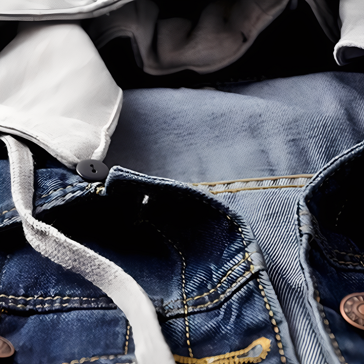 Women’s Denim  Detachable Hood  Button-Up Jacket