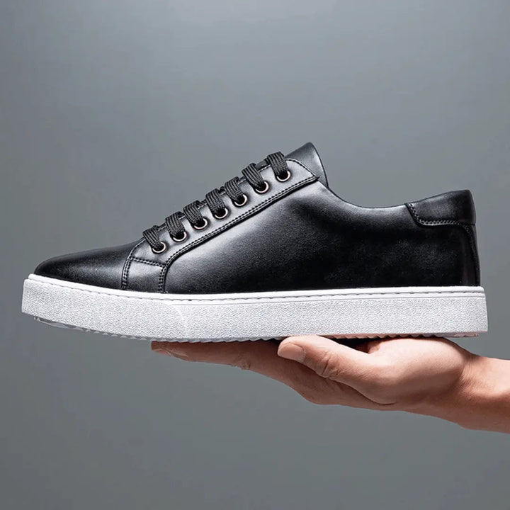 Leather Sneakers Low Top Casual Shoes Men's Leather Trainers