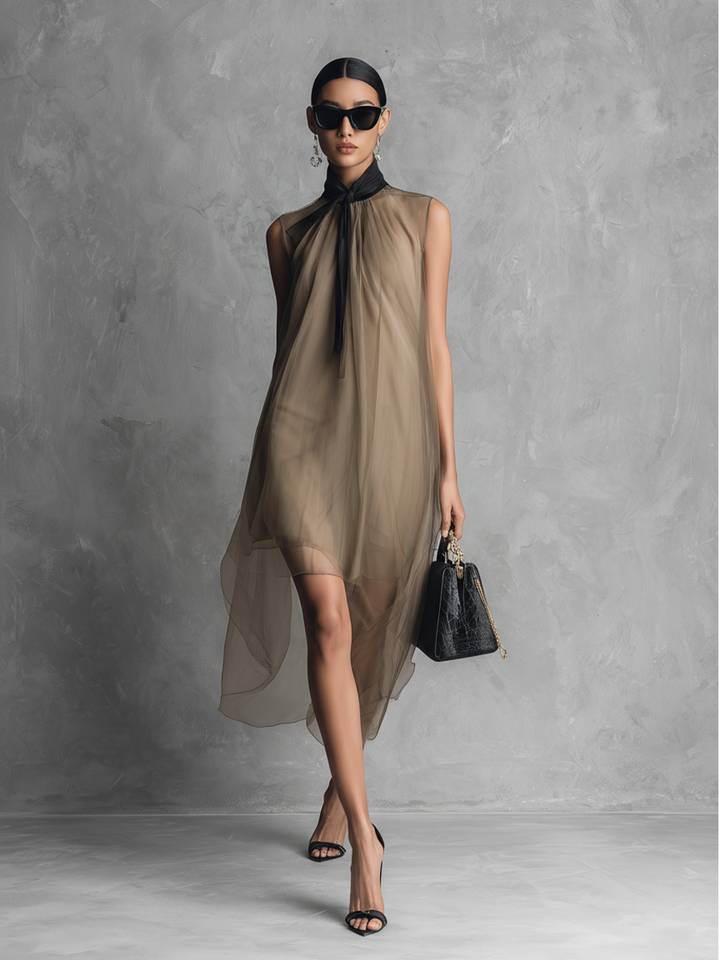 Women's Chiffon Elegant Flowy Evening Maxi Dress 