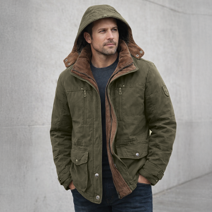 Men's Fleece Hooded Parka Jacket