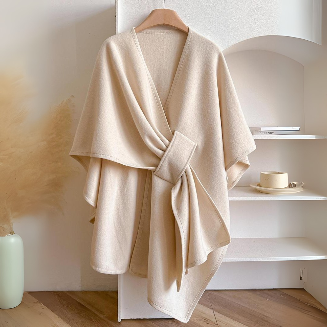Women's Linen Draped Shawl Wrap Cape