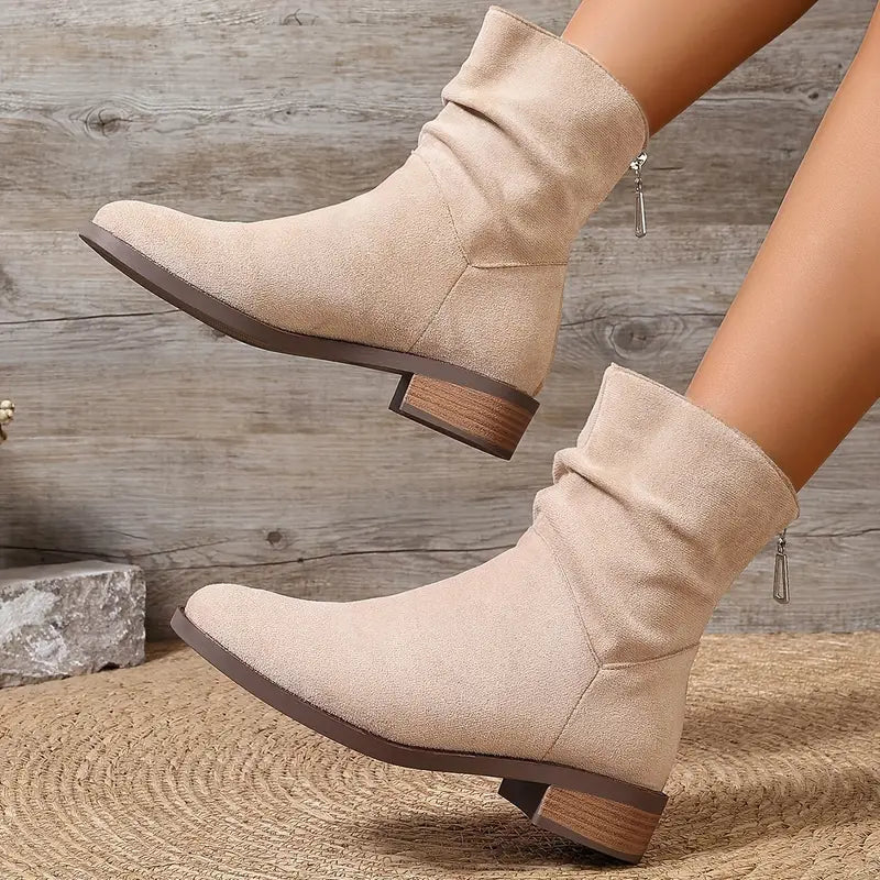 Women's Leather Orthopedic Zip-Up Ankle Boots