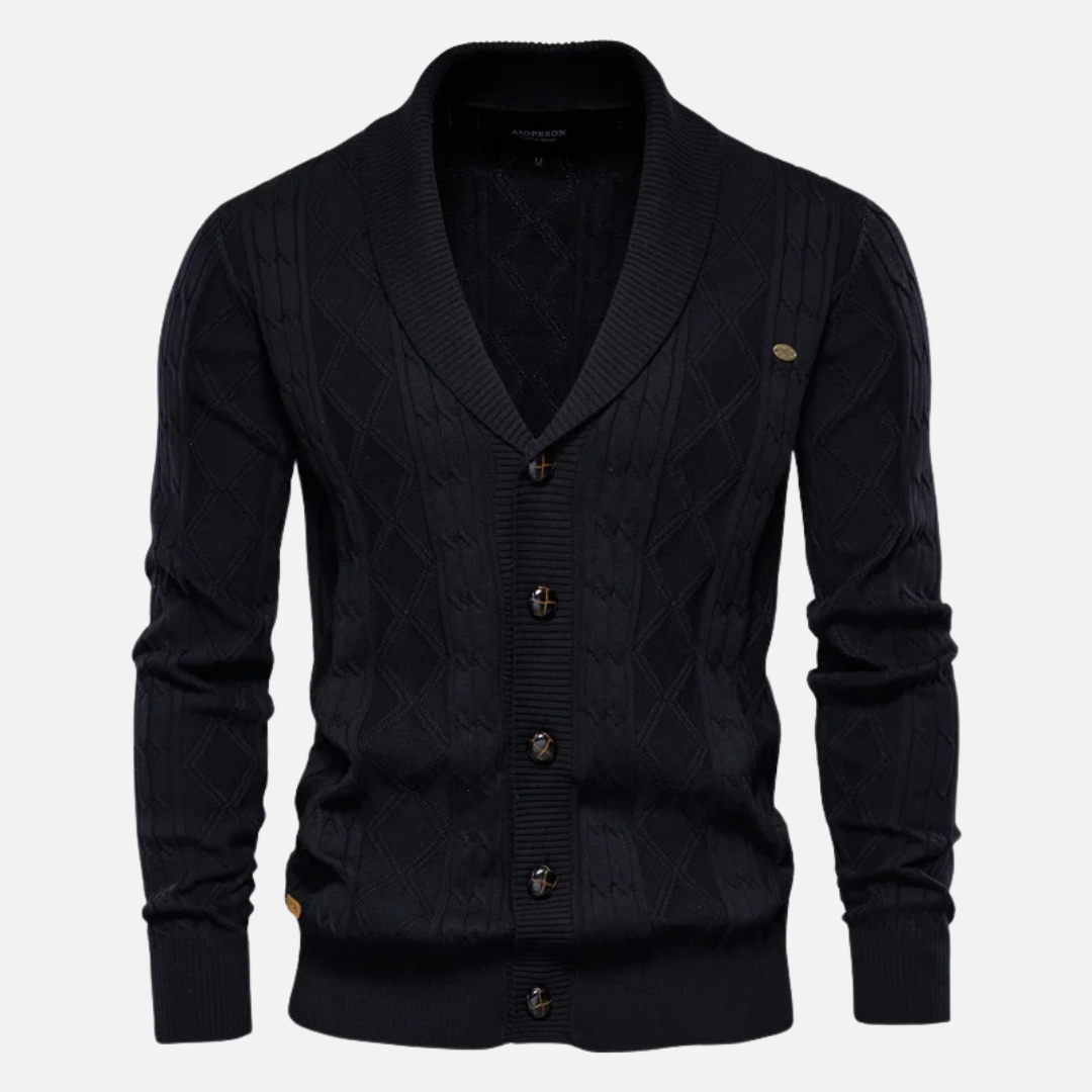 Men's Merino Wool Knit Cardigan Sweater