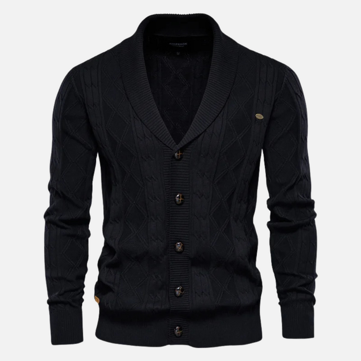 Men's Merino Wool Knit Cardigan Sweater