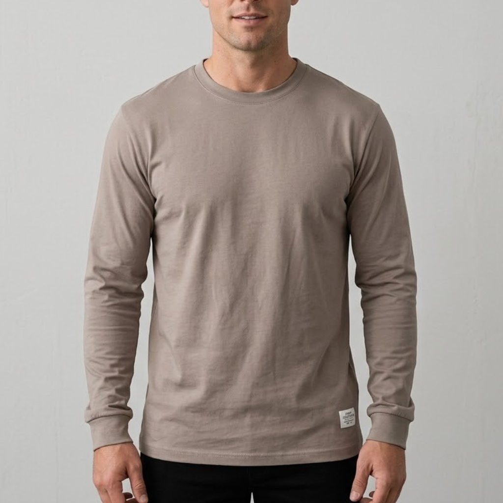 Wool Men's Long Sleeve Crew Neck Shirt